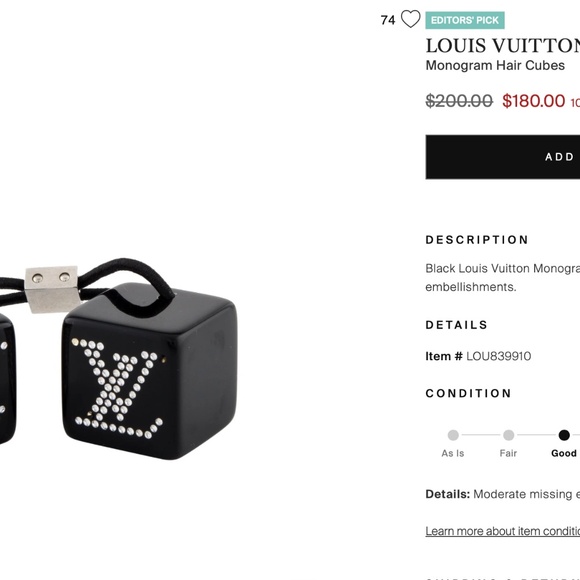 Louis Vuitton Monogram Pink Cube Hair Ties - Picture 2 of 8